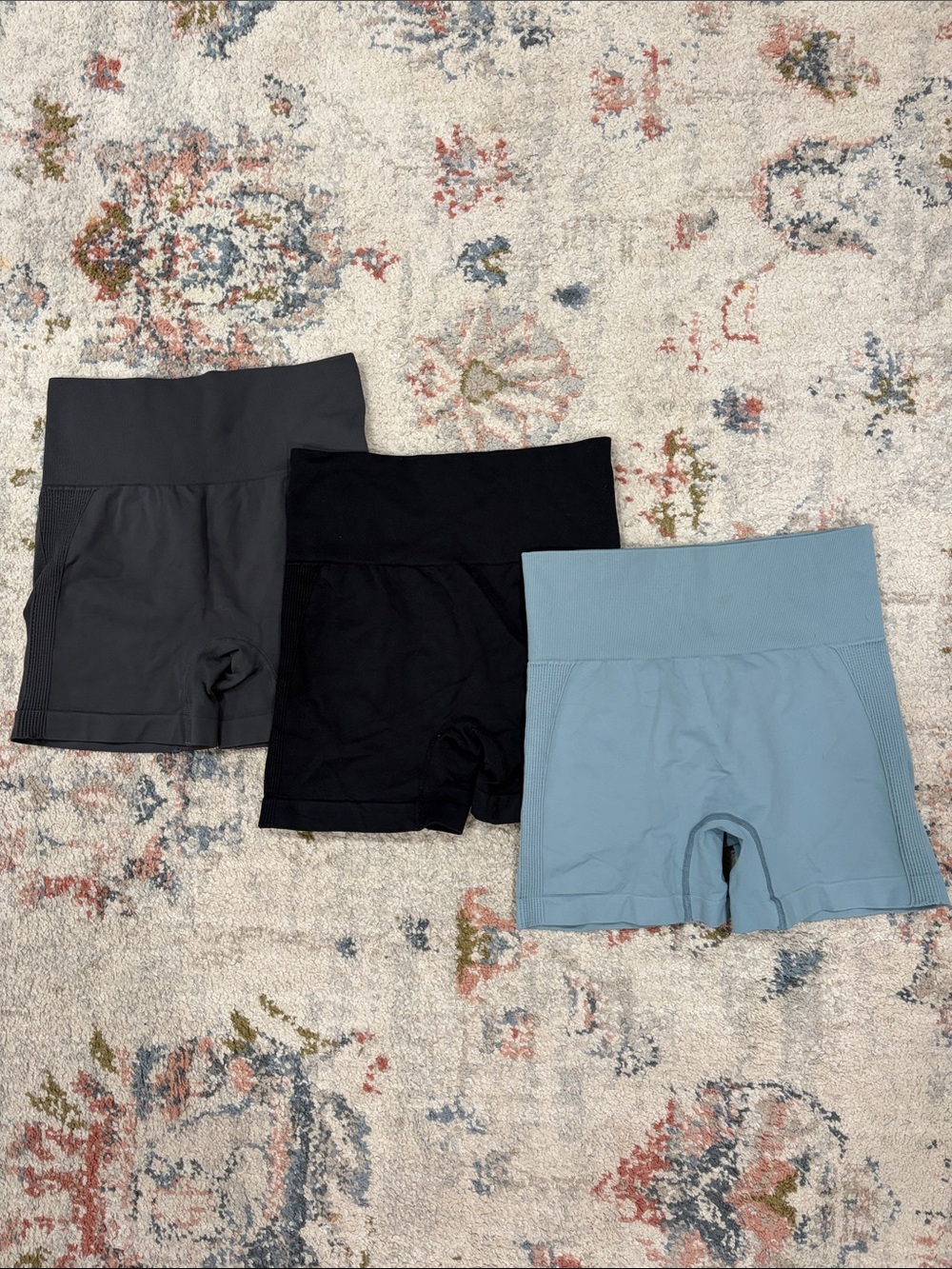 Women’s High-Waist Performance Shorts - Black, Gray, Dusty Blue
